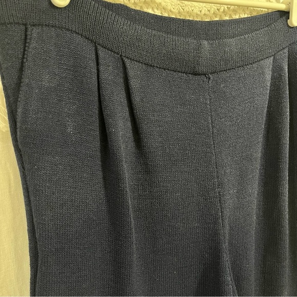 St John Basics Blue Knit Trouser Pants Size 12 - Picture 2 of 11